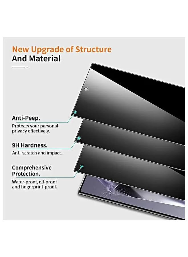 بروماس واقي شاشة خصوصية للهاتف المحمول/واقي شاشة تجسس للهاتف المحمول (زجاج مقسى) لهاتف S23 Ultra/S24 Ultra (S23 Ultra) - Image 3