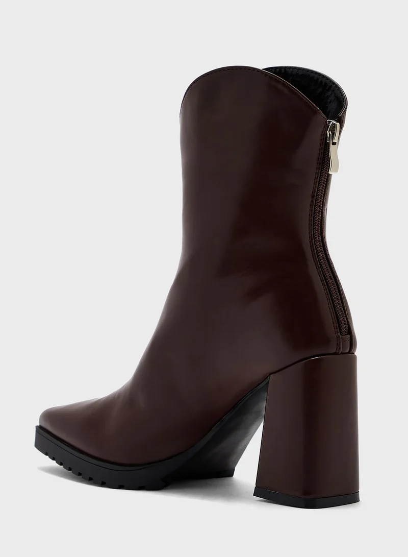 Ginger Chunky Sole Ankle Boots