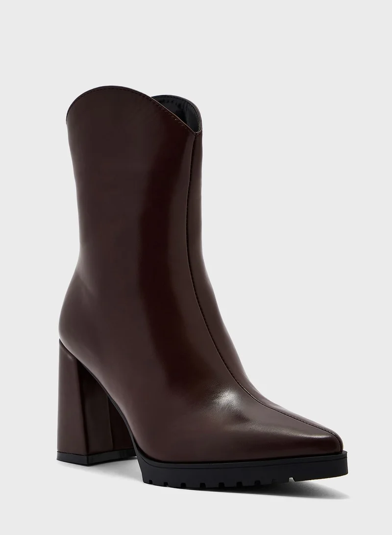 Ginger Chunky Sole Ankle Boots