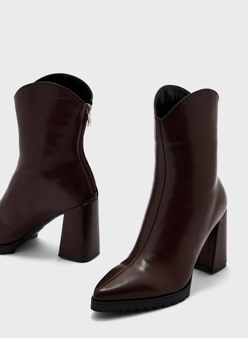Ginger Chunky Sole Ankle Boots