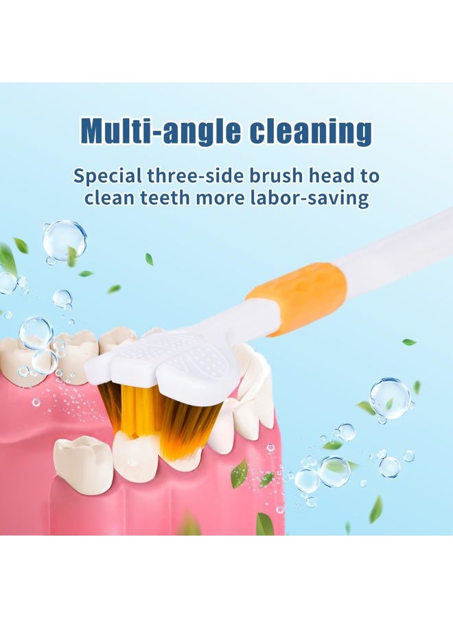 Lnncdsc 4-Piece Set of 3-Sided toothbrushes Adults, Extra Soft toothbrushes for Adults, Medium Toothbrush for Comprehensive Care of Teeth and Gums. - Image 4
