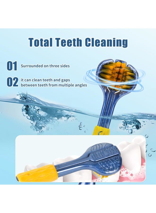 Lnncdsc 4-Piece Set of 3-Sided toothbrushes Adults, Extra Soft toothbrushes for Adults, Medium Toothbrush for Comprehensive Care of Teeth and Gums. - Image 2