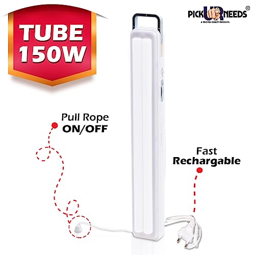 Pick Ur Needs Home Emergency Rechargeable Long Range Auto Cut Tube Light With Dual Battery Backup, White - Image 2