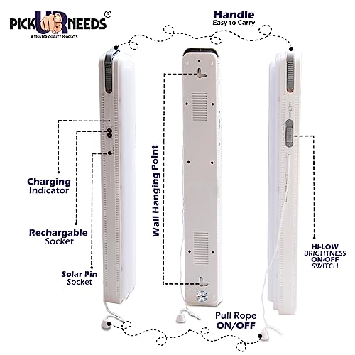 Pick Ur Needs Home Emergency Rechargeable Long Range Auto Cut Tube Light With Dual Battery Backup, White - Image 5