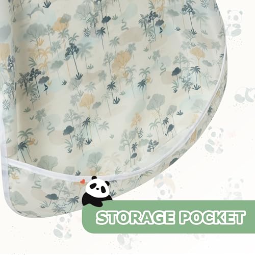 Little Dimsum Mess-Proof Baby Bibs|Infant Toddler Long Sleeve Waterproof Feeding Art Smock|Catching Food & Wipe Clean| Pack of 2 Colors - Image 3