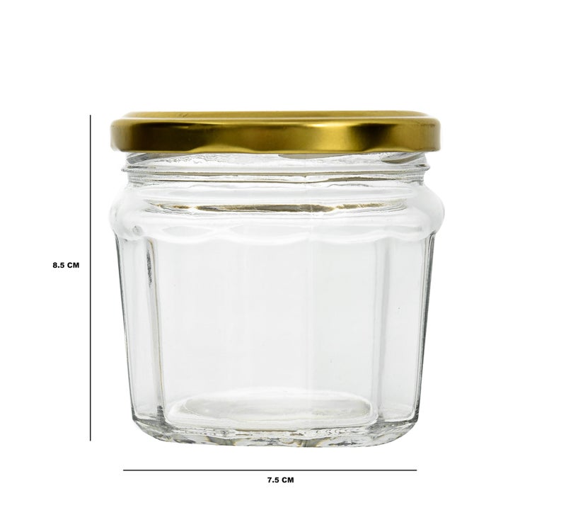 MACHAK Gijar Kitchen Storage Glass Containers Set Jar With Lid, 300ml (2, Gold) - Image 3