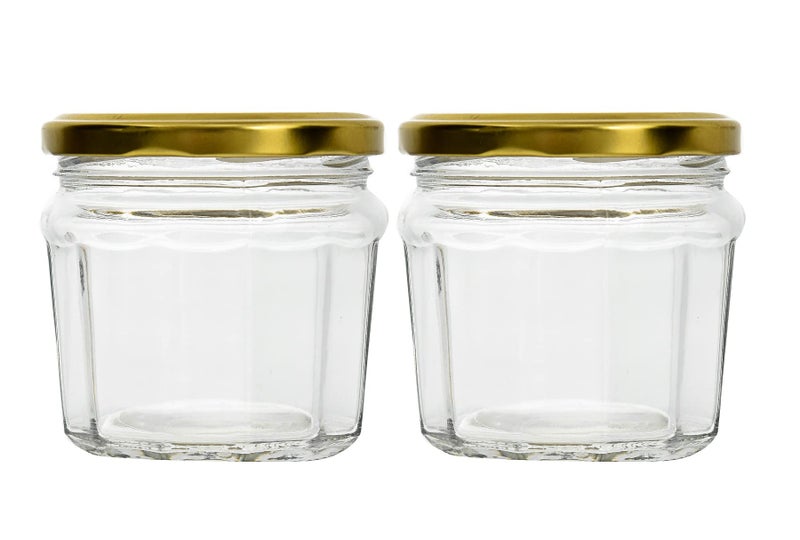 MACHAK Gijar Kitchen Storage Glass Containers Set Jar With Lid, 300ml (2, Gold) - Image 4