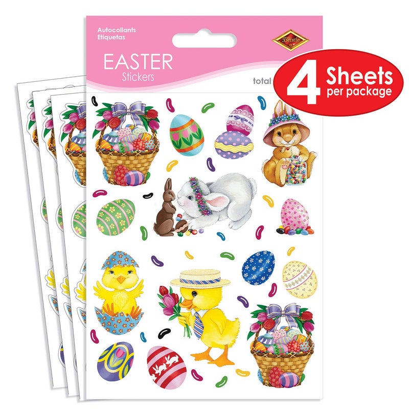 Beistle Bunny, Basket & Egg Stickers - Image 2