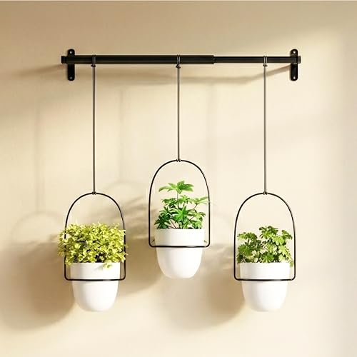 Lifelong Set of 3 Wall Hanging Plant Stand Home Decor Planters | Adjustable Height & Length| Decorative Indoor & Outdoor for Plants | Gamla, Pots for Home & Garden Decoration - Image 1