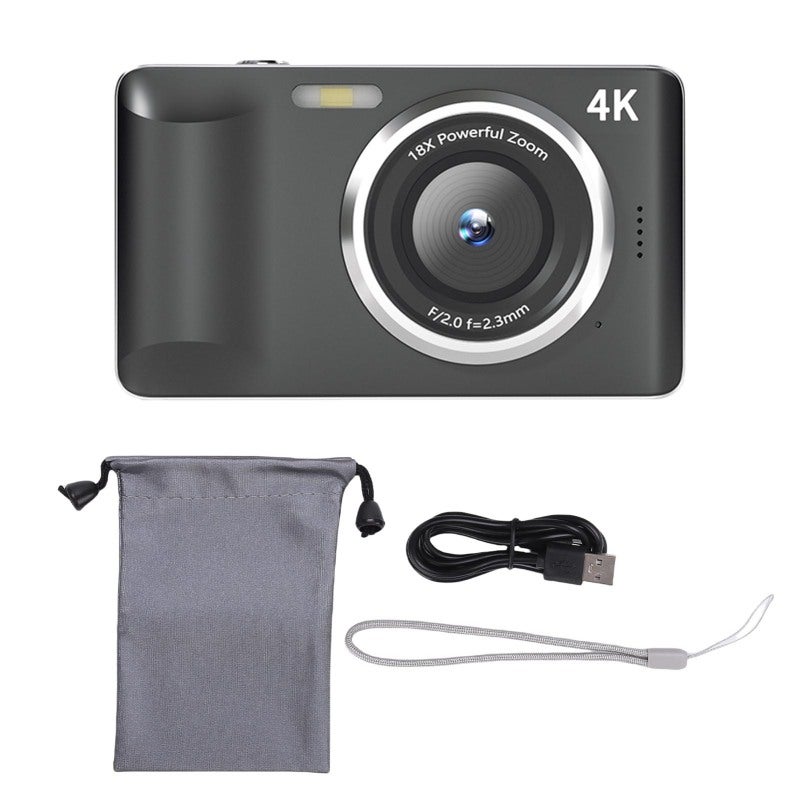 4K Digital Camera 64MP Photography 18x Digital Zoom - High Definition Image Quality Vlogging Camera with Flash for Everyday Content Creation - Image 1