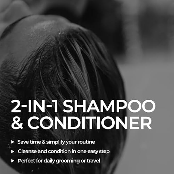 HommeFace 2-in-1 Hair Strengthening Shampoo + Conditioner for Men, 16.9 Fl. Oz. - Hair Thickening, Scalp Exfoliating, Volumizing for Reduced Shedding, Density & Shine - Image 2