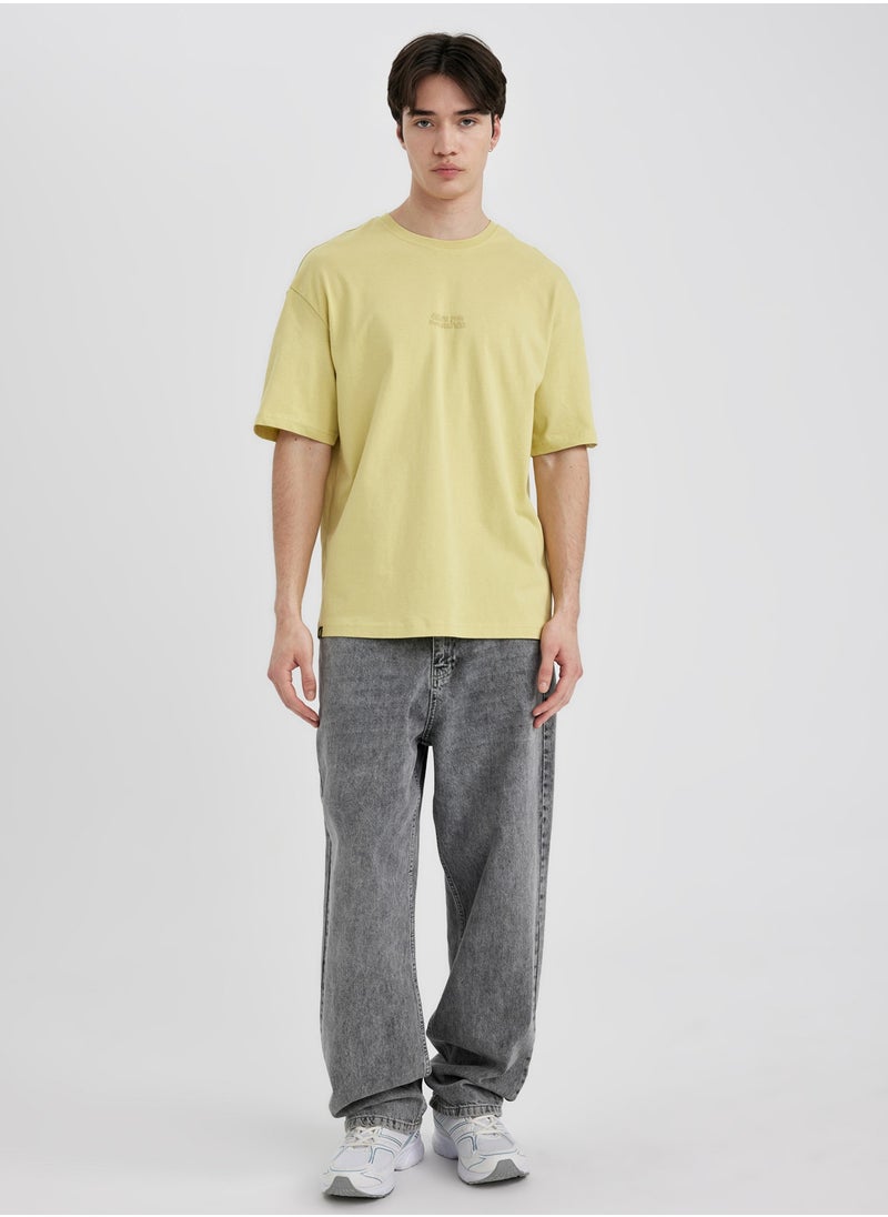 DeFacto - Man Comfort Fit Crew Neck Short Sleeve Knitted T-Shirt - Image 1