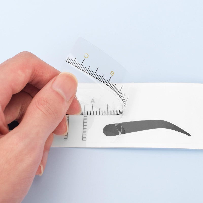 JimKing 50pcs Eyebrow Ruler, JimKing Disposable Brow Ruler, Microblading Adhesive Eyebrow Sticker Stencil Guide Measuring Tool,Broad Eyebrow - Image 3