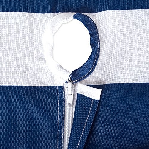 DII Cabana Stripe Outdoor Zippered Tabletop Collection, Stain/Wrinkle Resistant & Waterproof, 60x84, Nautical Blue - Image 5