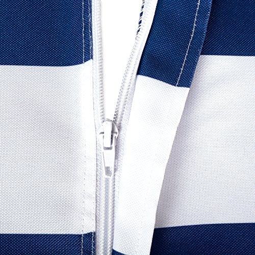 DII Cabana Stripe Outdoor Zippered Tabletop Collection, Stain/Wrinkle Resistant & Waterproof, 60x84, Nautical Blue - Image 3