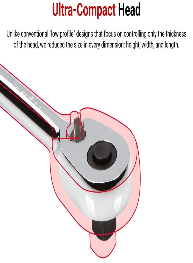 TEKTON 1/4, 3/8, 1/2 Inch Drive Quick-Release Comfort Grip Ratchet Set, 3-Piece (6, 8, 10-1/2 in.) | SRH91101 - Image 3