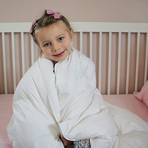 ZPECC Toddler Goose Down Comforter, 41x48 Hypoallergenic Baby Duvet Insert, Soft Lightweight All Season Quilt Blanket for Crib Daycare Stroller White - Image 5