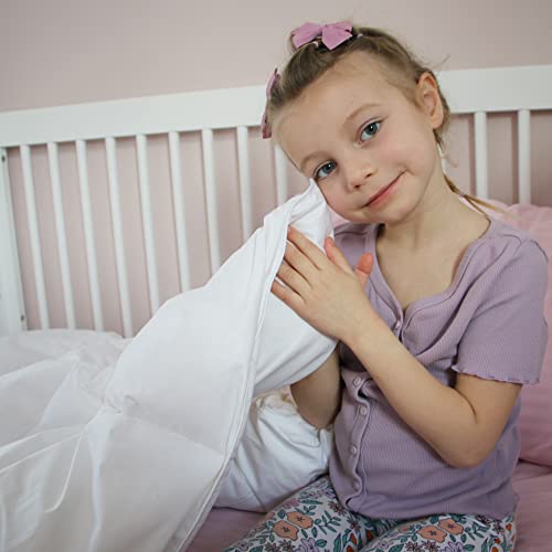 ZPECC Toddler Goose Down Comforter, 41x48 Hypoallergenic Baby Duvet Insert, Soft Lightweight All Season Quilt Blanket for Crib Daycare Stroller White - Image 4