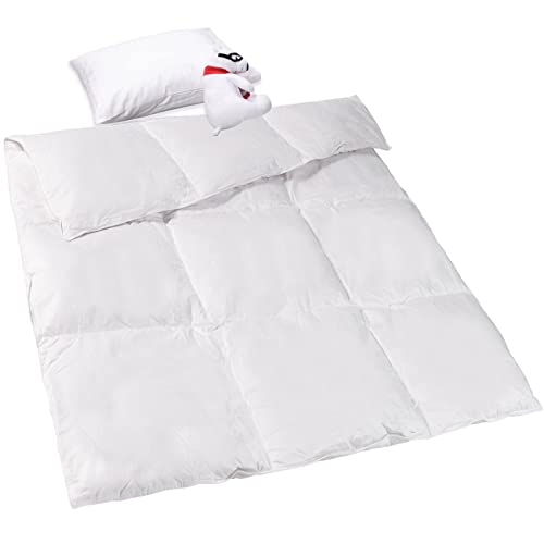 ZPECC Toddler Goose Down Comforter, 41x48 Hypoallergenic Baby Duvet Insert, Soft Lightweight All Season Quilt Blanket for Crib Daycare Stroller White - Image 1