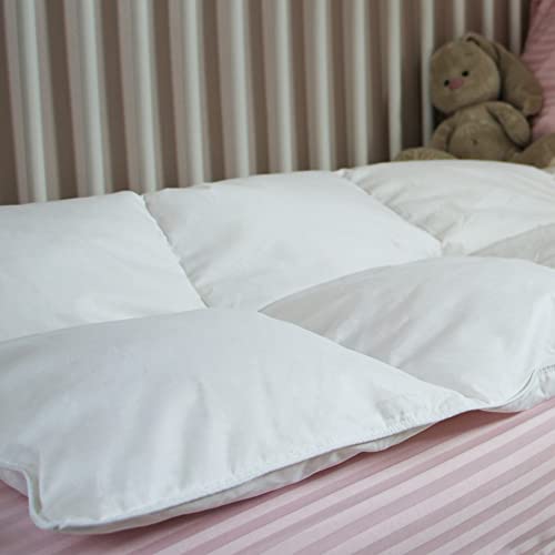 ZPECC Toddler Goose Down Comforter, 41x48 Hypoallergenic Baby Duvet Insert, Soft Lightweight All Season Quilt Blanket for Crib Daycare Stroller White - Image 3
