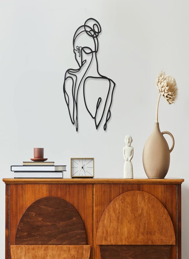 Photect 2 Pcs Metal Minimalist Wall Art Abstract Woman Home Decors Room Decors Bedroom Modern Wall Decor Metal Single Line Art Female Body Decor for Kitchen Bathroom Living Room(Charm Style) - Image 2