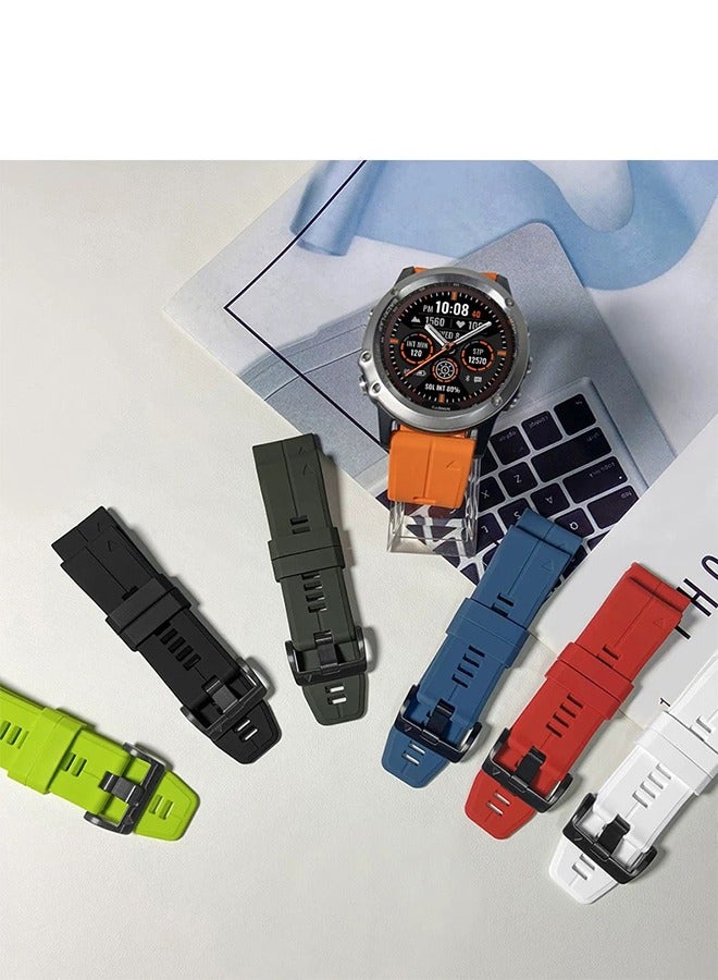 Silicone watch band 22mm Compatible with Garmin Fenix 7 | Fenix 6 | Fenix 5 | 6 Pro | 5 Plus | Approach S60 | Forerunner 945 Smartwatch strap,watch strap 22mm(White)  - Image 5