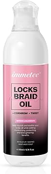 immetee Locks Braid Oil Refreshes Dry Itchy Scalp Braid Oil for Braids Locks Twists Cornrows Promotes Stronger Edges Adds Shine to Braids 170ml574fl oz - Image 2
