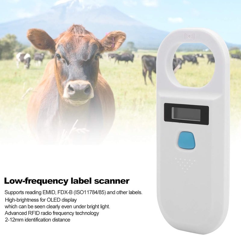 comfrt Pet Microchip Reader Scanner, USB Rechargeable RFID Animal Tag Reader 134.2Khz, Portable Animal ID Reader, EMID Animal Chip Scanner, for Animal tracking(White) - Image 2