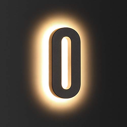 LMP 12V DC Low Voltage Led House Numbers Address Numbers 8 Inches, Modern Lighted House Numbers glow at night, Waterproof Corrosion Resistant, Easy to Install (number 0 No Powers) - Image 1