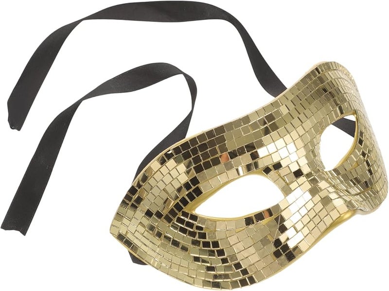 Gold Sequin Masquerade Mask For Women Half Face Glitter Party Costume Halloween Carnival Cosplay - Image 1