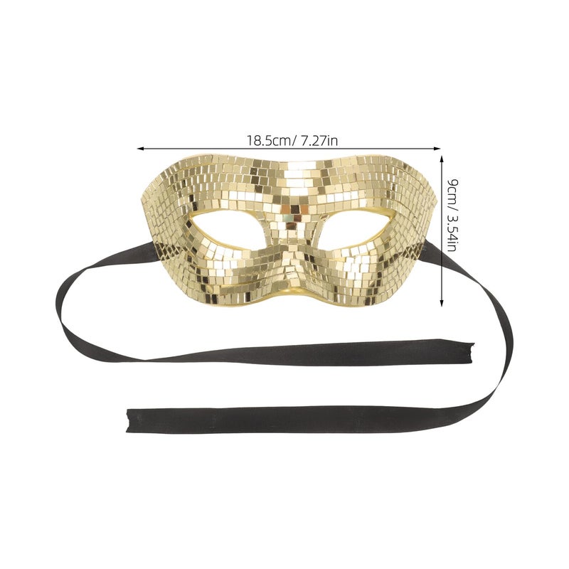 Gold Sequin Masquerade Mask For Women Half Face Glitter Party Costume Halloween Carnival Cosplay - Image 3