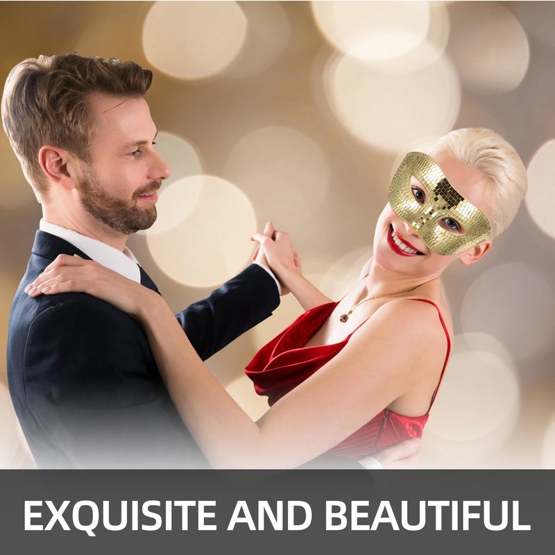 Gold Sequin Masquerade Mask For Women Half Face Glitter Party Costume Halloween Carnival Cosplay - Image 5