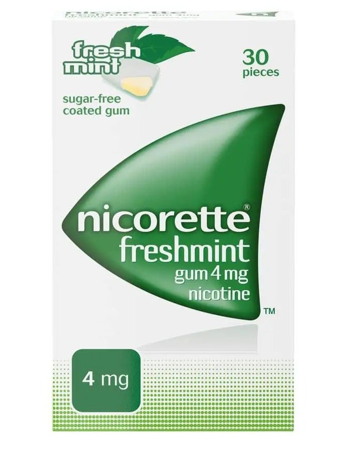 علكة نيكوتين بنكهة النعناع الطازج 4 ملغ 30 قطعة للإقلاع عن التدخين