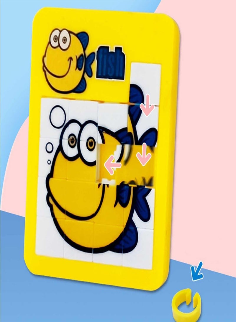 GGOOT Sliding Puzzle, Pocket-Sized 16 Klotski Puzzle For Brainstorm, Slide Puzzle Brain Teaser Funny IQ Game Number Learning Educational Toys For Kids - Image 3