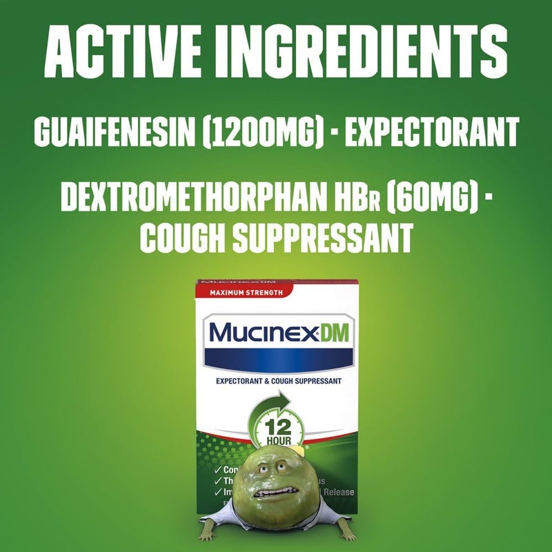 MUCINEX موسينكس DM 12 ساعة أقصى قوة طارد للبلغم وأقراص مثبط للسعال 42 حبة - Image 4