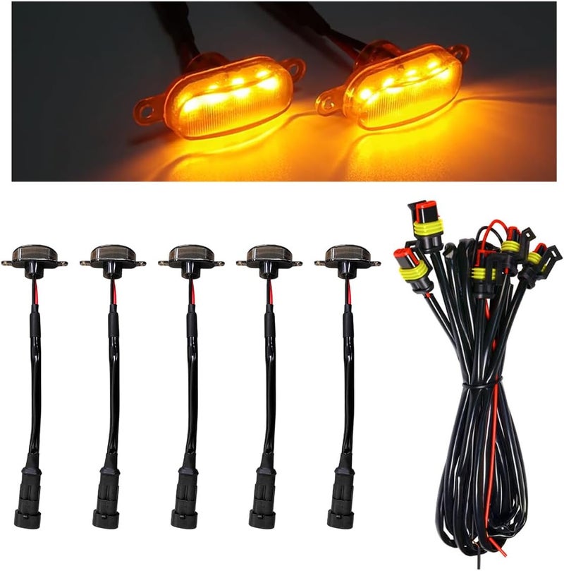 Ohleats 5PCS Car Front Grille Light - Bright LED Grill Lights with Wiring Harness, Waterproof Decorative Lamps for F150 F250 F350 - Image 1