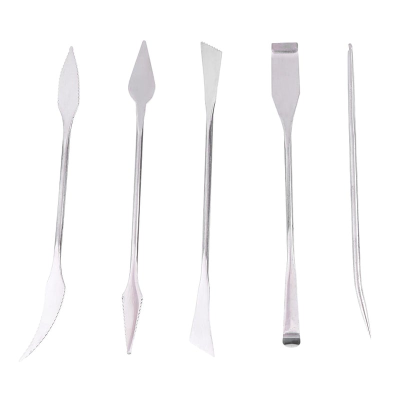 5PCS Stainless Steel Double Ended Wax Carvers Clay Sculpting Tools Set - Image 2