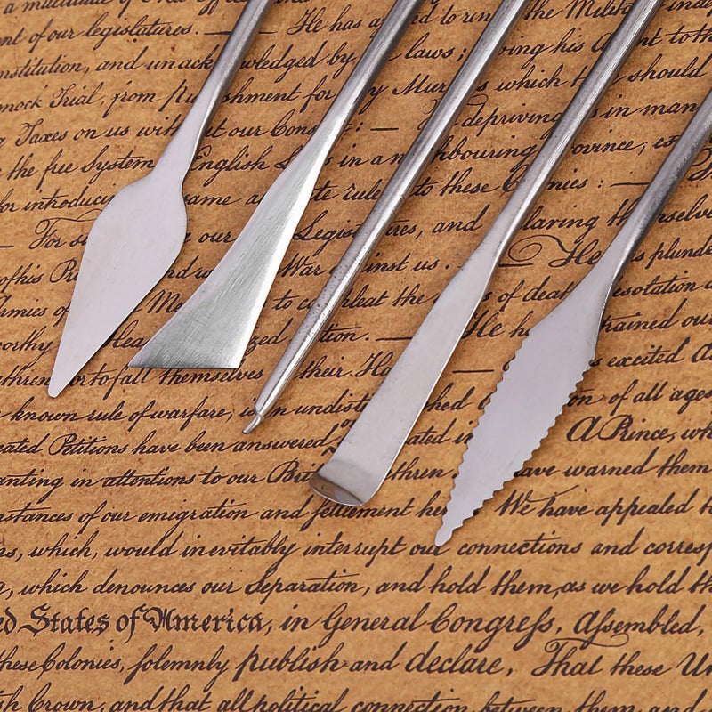 5PCS Stainless Steel Double Ended Wax Carvers Clay Sculpting Tools Set - Image 5