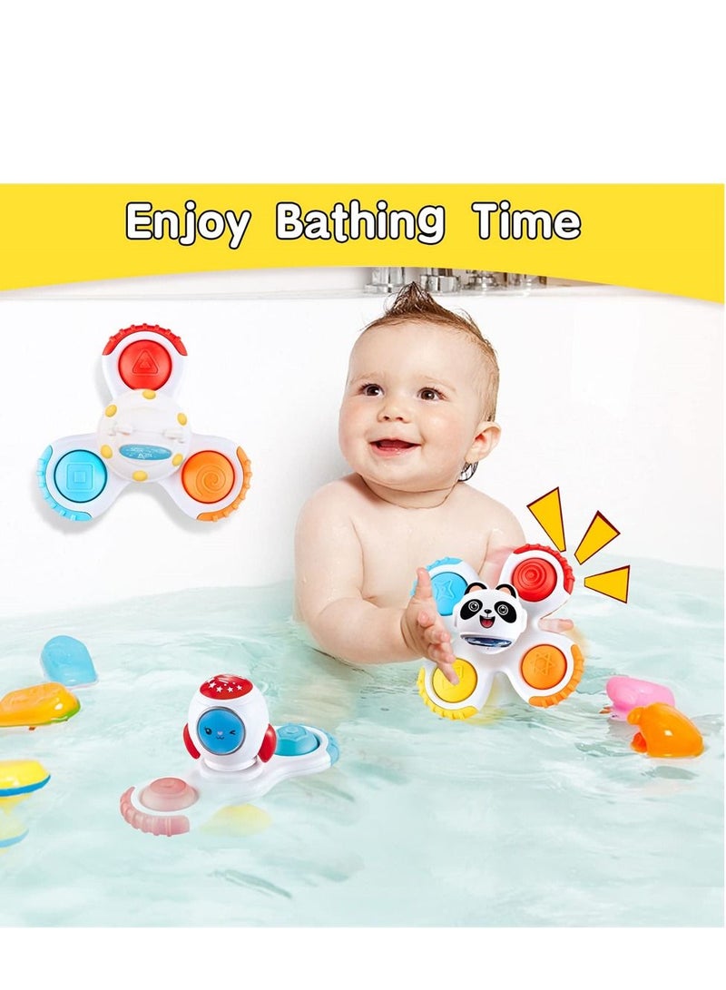 SYOSI Baby Suction Cup Rotating Toy Sensory Toy Early Education Toy Bathtub Toy Dining Chair Toy Boy Baby Girl Birthday Gift 3 Pieces  - Image 2