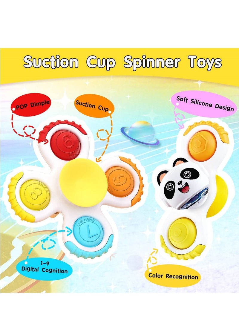 SYOSI Baby Suction Cup Rotating Toy Sensory Toy Early Education Toy Bathtub Toy Dining Chair Toy Boy Baby Girl Birthday Gift 3 Pieces  - Image 4
