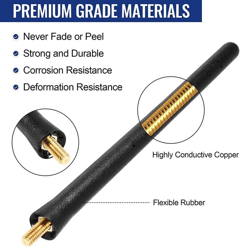 VOFONO Antenna for Toyota FJ Cruiser 2007-2015, Stubby Toyota FJ Cruiser Antenna Replacement, 6 3/4 Inch Car Antenna Toyota FJ Cruiser Accessories for AM FM Reception, Black - Image 4
