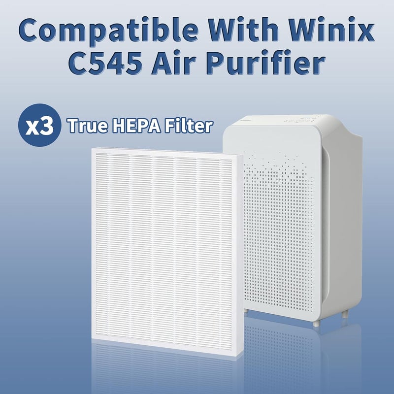 Funmit 3 Pack C545 True HEPA Replacement Filter S Compatible with Winix C545, B151, P150, 9300 Air Purifier Replacement for Winix S Filter Part 1712-0096-00 and 2522-0058-00 by - Image 3