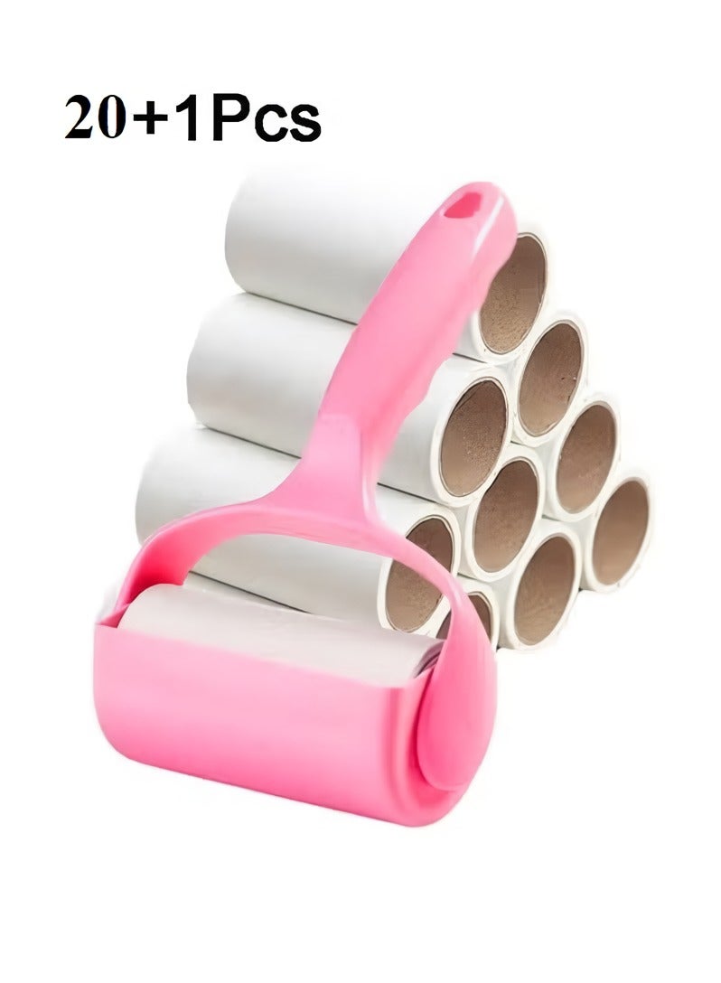 Lint Roller, Super Sticky Pet Hair Remover Kit with 21 Refills, Adhesive Lint Brush for Clothes,Carpet, Car Seats, Dust,Dogs, Cats Assorted 11.5x20cm  - Image 1