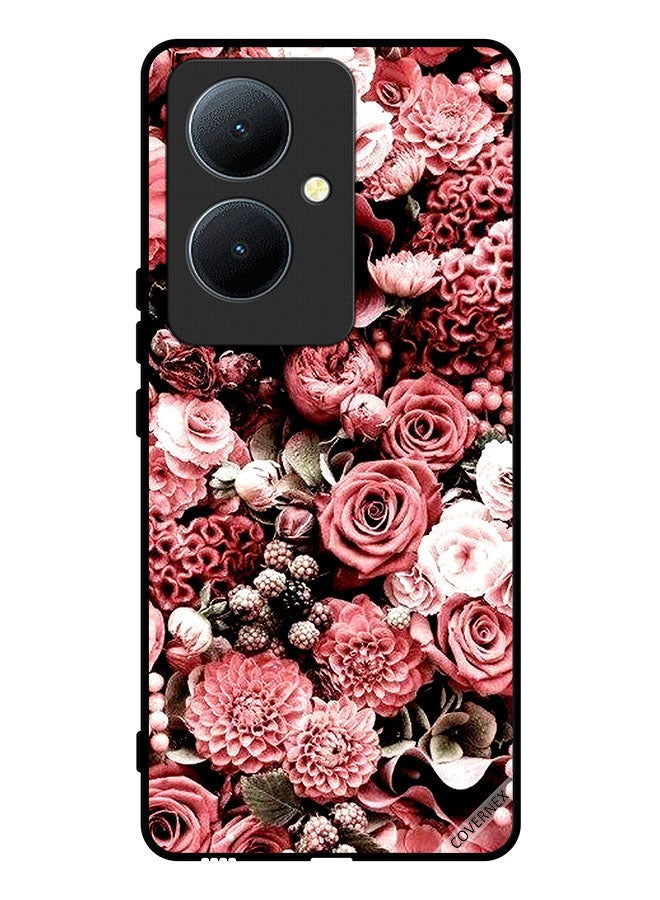 Covernex Protective Case Cover For Vivo Y78+ 5G Peach Roses - Image 1