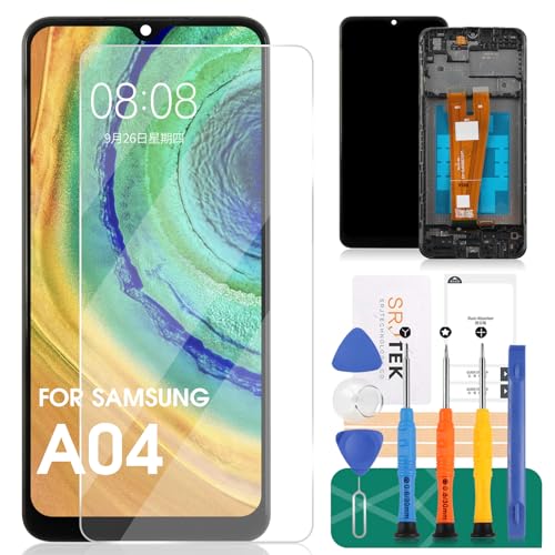 SRJTEK for Samsung A04 Screen Replacement for Samsung Galaxy A04 LCD Screen Replacement for Samsung A04 LCD Touch Screen Digitizer Assembly Repair Kits with Frame SM-A045F SM-A045F/DS - Image 1