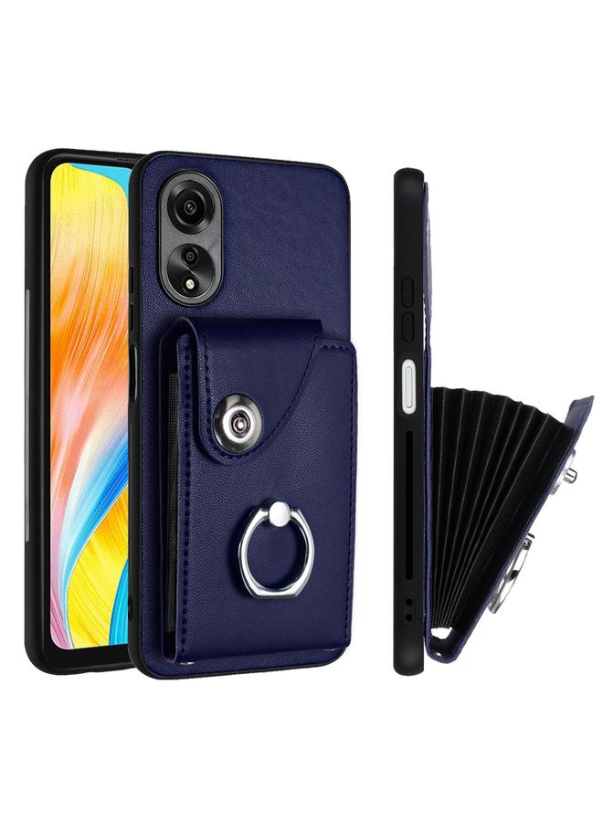 اس-توب جراب لهاتف OPPO A38 4G / A18 4G Global Organ Card Bag Ring Holder جراب هاتف من البولي يوريثان - Image 2