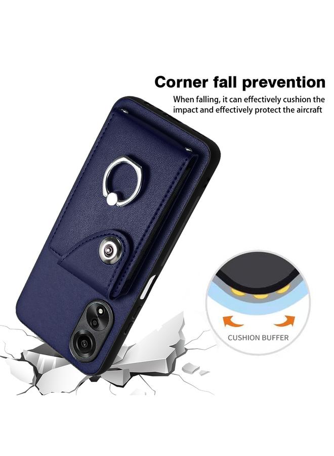 اس-توب جراب لهاتف OPPO A38 4G / A18 4G Global Organ Card Bag Ring Holder جراب هاتف من البولي يوريثان - Image 5