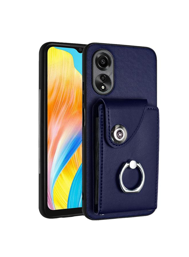 اس-توب جراب لهاتف OPPO A38 4G / A18 4G Global Organ Card Bag Ring Holder جراب هاتف من البولي يوريثان - Image 1