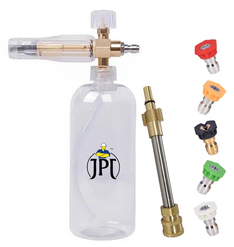 JPT Combo Heavy-Duty Foam Lance Compatible with/for Bosch Adaptor and 5PCS Nozzle Set for AQT Series CAR Pressure Washer - Image 1