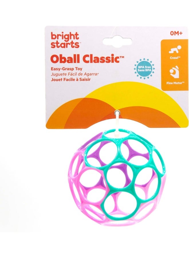 Bright Starts Oball Classic Easy Grasp Ball (Purple/Pink, 10.16 Cm) - Image 1